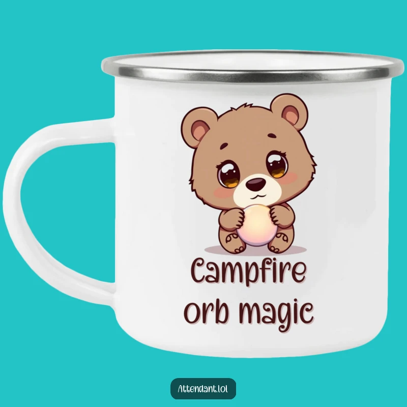 Funny Bear Cub Orb Camping Mug: Curious Guide Outdoors, A Hilarious Funny Gift!