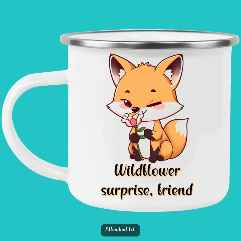 Funny Fox Flower Camping Mug: Playful Fox Outdoors, A Hilarious Funny Gift!