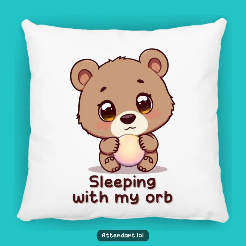 Funny Bear Cub Orb Pillow: Cozy Curious Cub Design, A Soft and Hilarious Funny Gift!