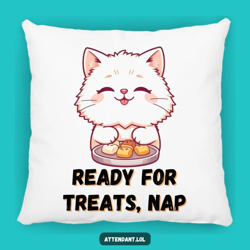Funny Cat Pillow: Cozy Fluffy Friend Offering Treats, Soft & Hilarious Decor, Great Funny Gift