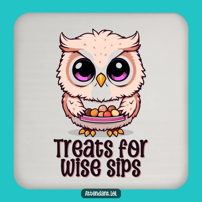 Funny Owl Coasters: Curious Owl Serving Treats, Protect Surfaces with This Funny Gift!