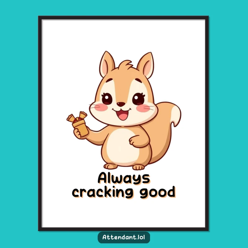Funny Squirrel Poster: Cheerful Gifter Spreading Joy, Hilarious Wall Art Funny Gift!