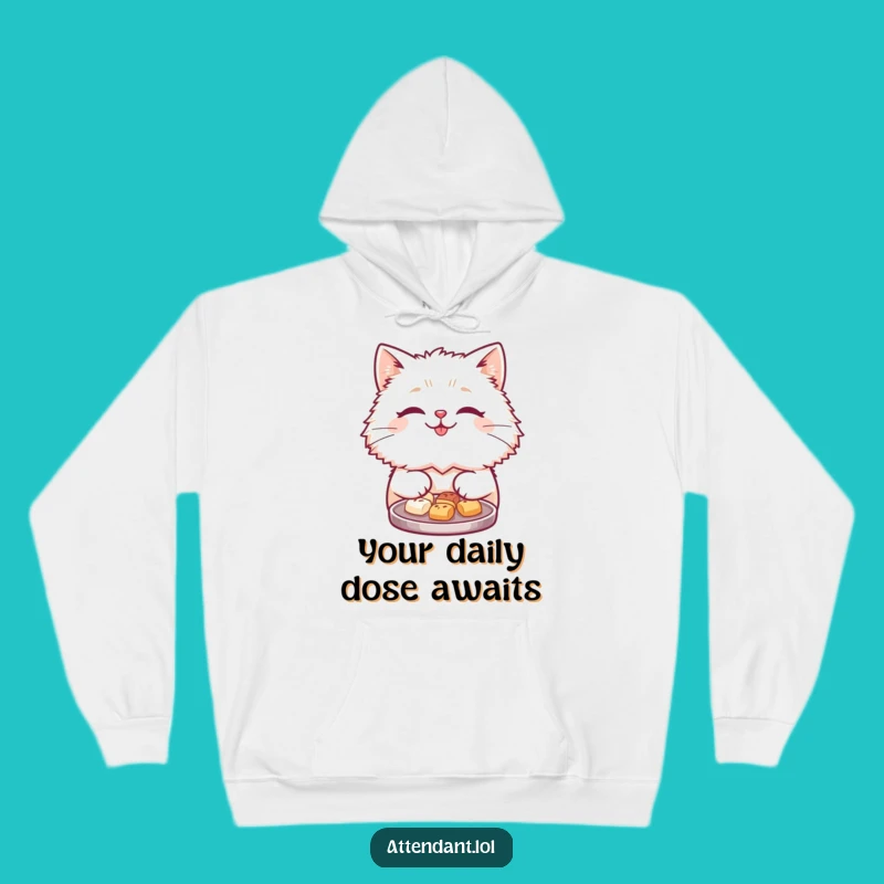 Funny Cat Hoodie: Cozy Fluffy Companion Offering Treats, Warm & Hilarious, Great Funny Gift
