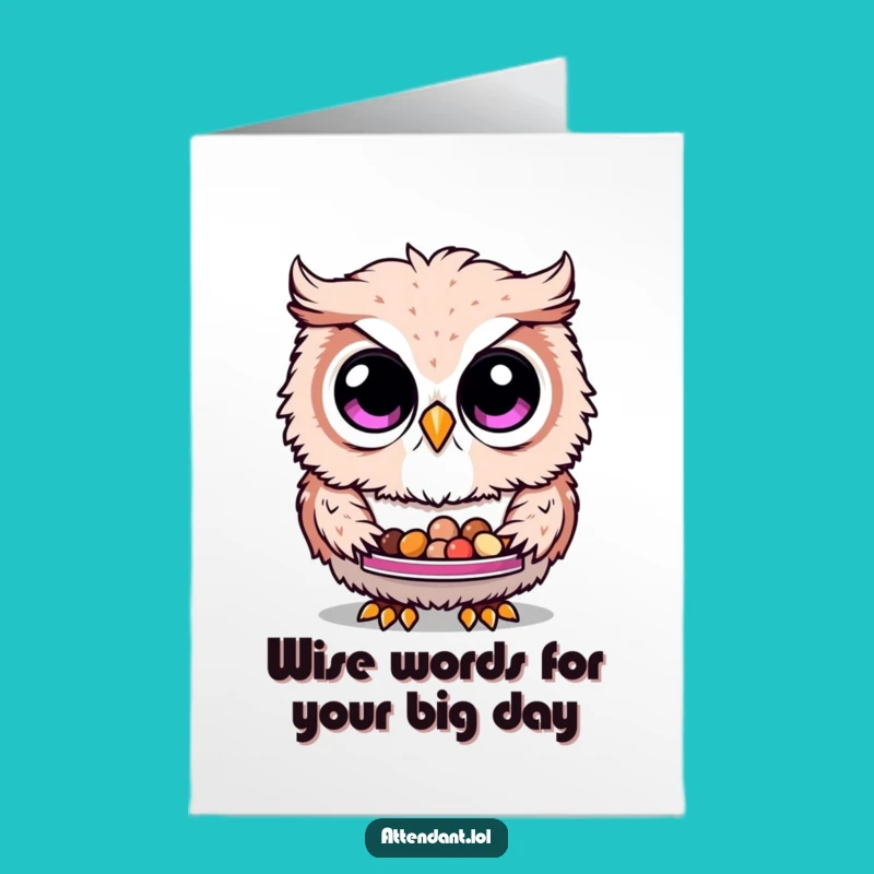 Free Printable Owl Birthday Card: Funny Fluffy Friend Delivering Treats Downloadable Gift