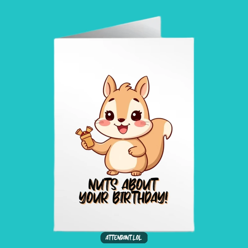 Free Printable Squirrel Birthday Card: Cheerful Gift Giver Funny Dog Downloadable