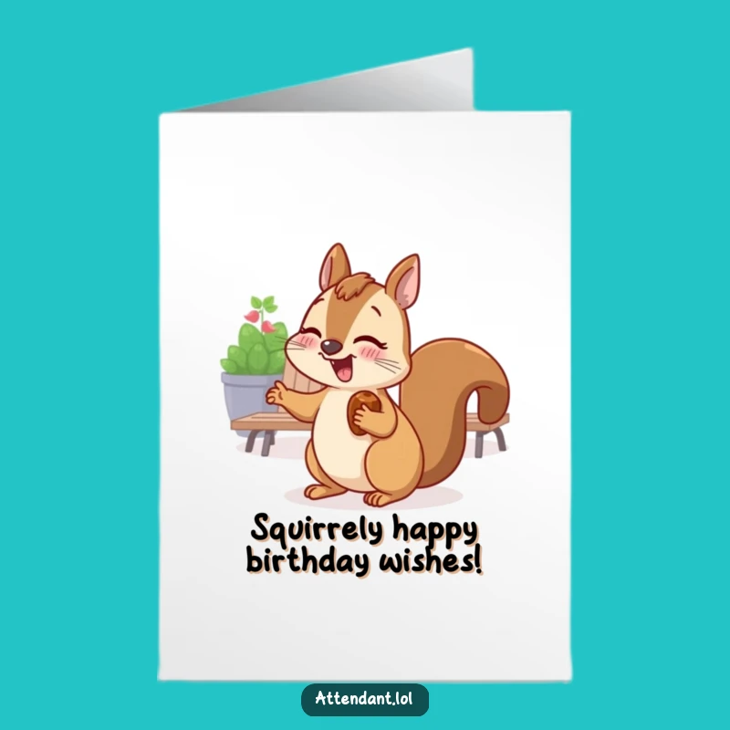 Free Printable Squirrel Birthday Card: Giggling Nutty Friend Invites You, Funny DIY Downloadable