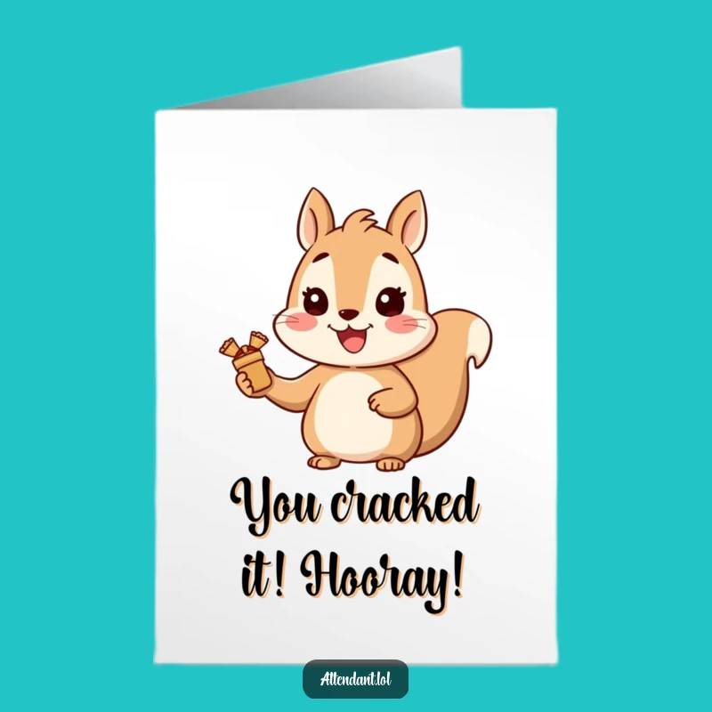 Free Printable Squirrel Congrats Card: Cheerful Giver Celebrates Wins Downloadable