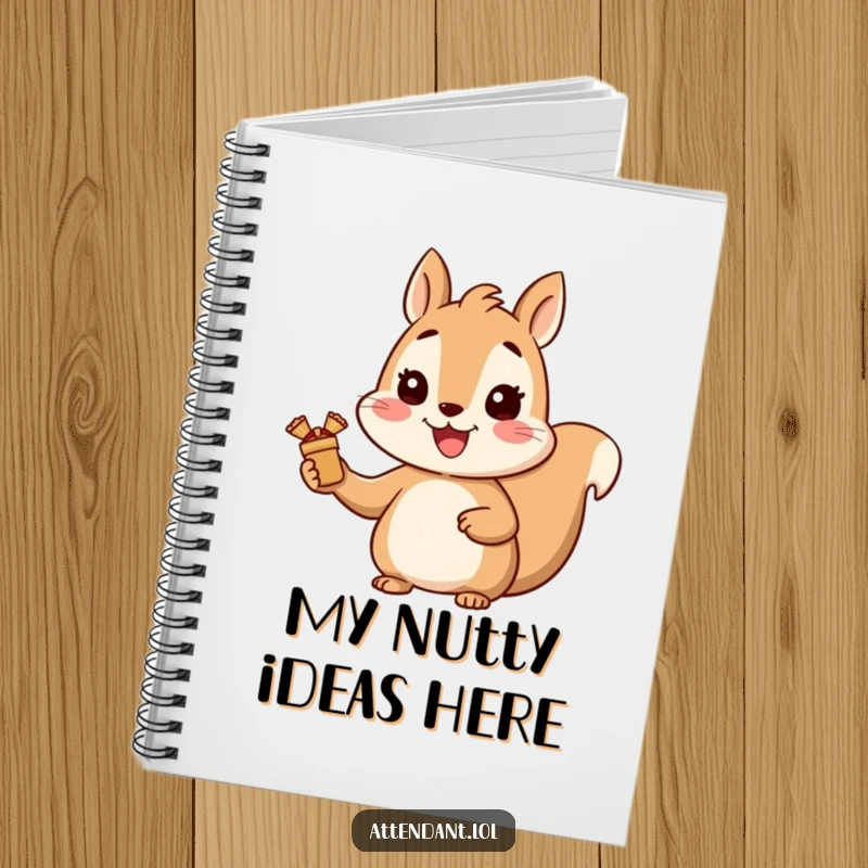 Funny Squirrel Notebook: A cheerful squirrel with a bright smile hands out wrapped items, perfect for funny notes and ideas.