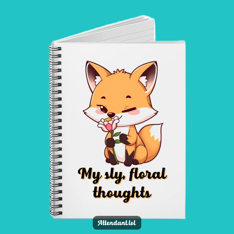 Funny Fox Flower Notebook: Playful Sly Fox Offer, Perfect Funny Gift!