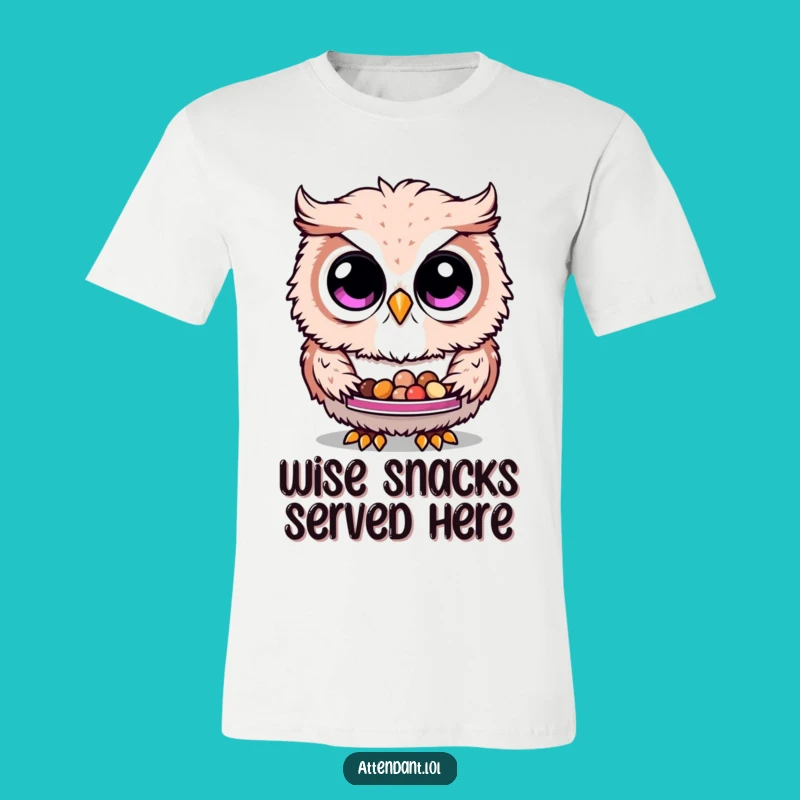 Funny Owl T-Shirt: Adorable Curious Owl Serving Treats, A Hilarious Shirt for Gift Giving!